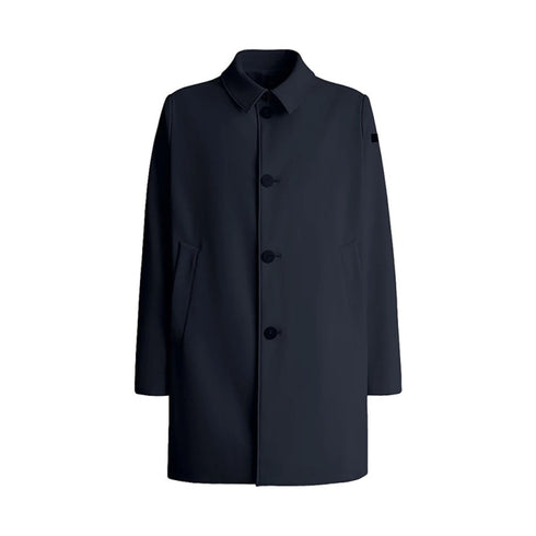 Trench Uomo tinta unita con bottoni Blu RRD- Francavilla Moda